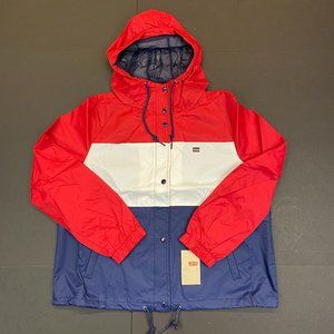 Women's Levi's Lightweight Retro Rain Slicker Jacket - Red Ice Navy - XL